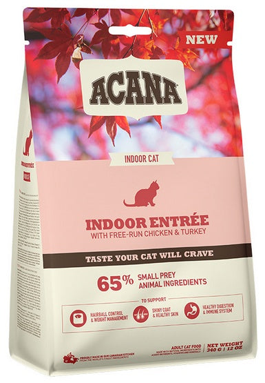 Acana Indoor Entrée Cat & Kitten 340g - kontrola wagi i kul włosowych dla kota domowego - Image 3