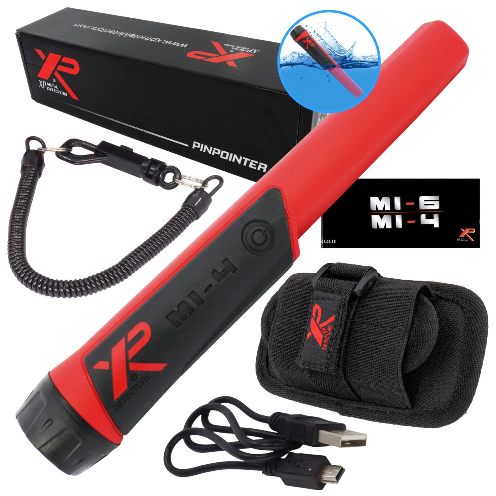 XP Metal Detectors MI-4 Waterproof Pinpointer Metal Detector with Holster and Lanyard - Image 1