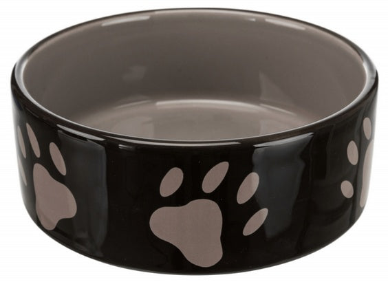 Trixie Miska ceramiczna czarna w szare łapki 0,8L/16cm [TX-24532] - Image 1
