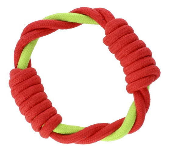 Dingo Zabawka dla psa – Ringo zaplatane Energy 18cm czerwono-zielone