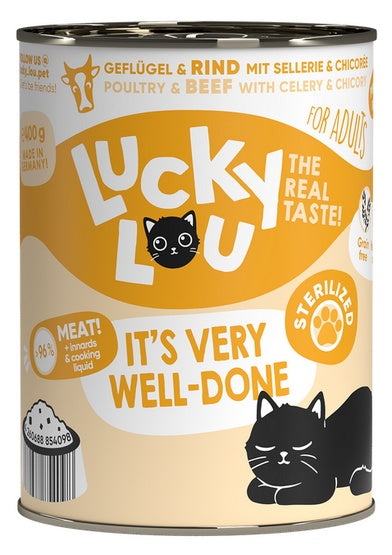 Lucky Lou Lifestage Sterilized Drób i wołowina puszka 400g - Image 1