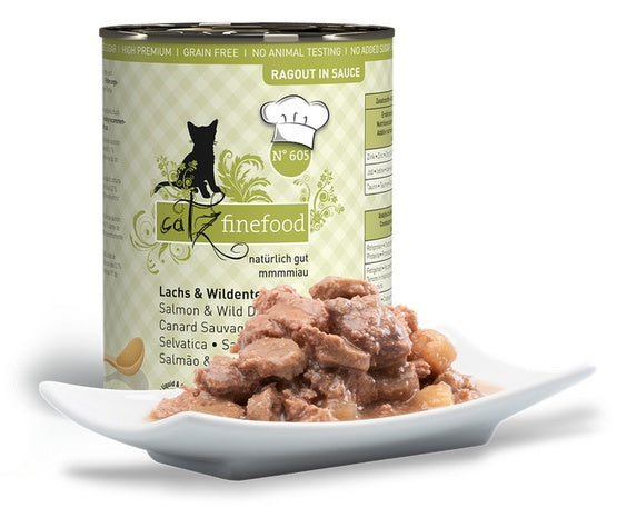 Catz Finefood Ragout N.605 Łosoś i Dzika Kaczka puszka 380g - Image 2