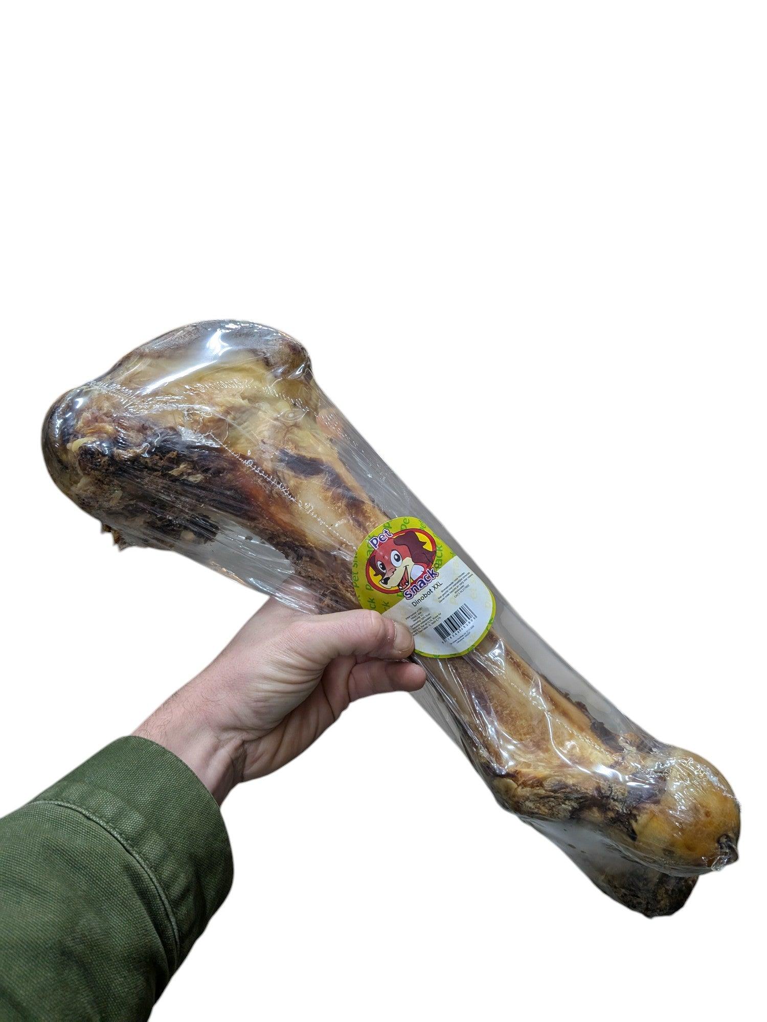 Petsnack Dinobot XXL – Large Natural Chew Bone with Meat Pieces – 100% beef