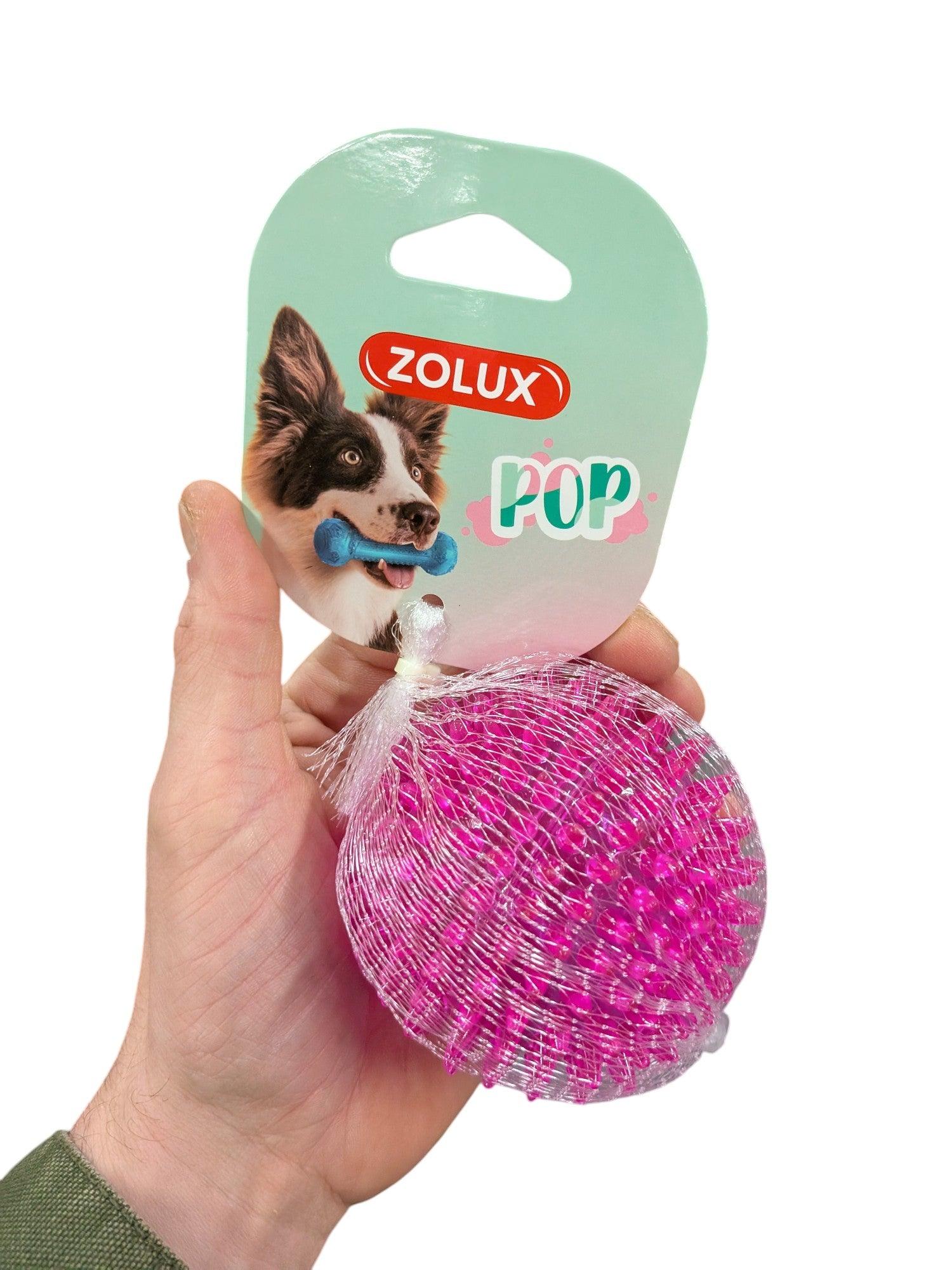 Zolux Pop TPR Spiky Ball Pink – Fetch Ball with Gum Massage – 8 cm