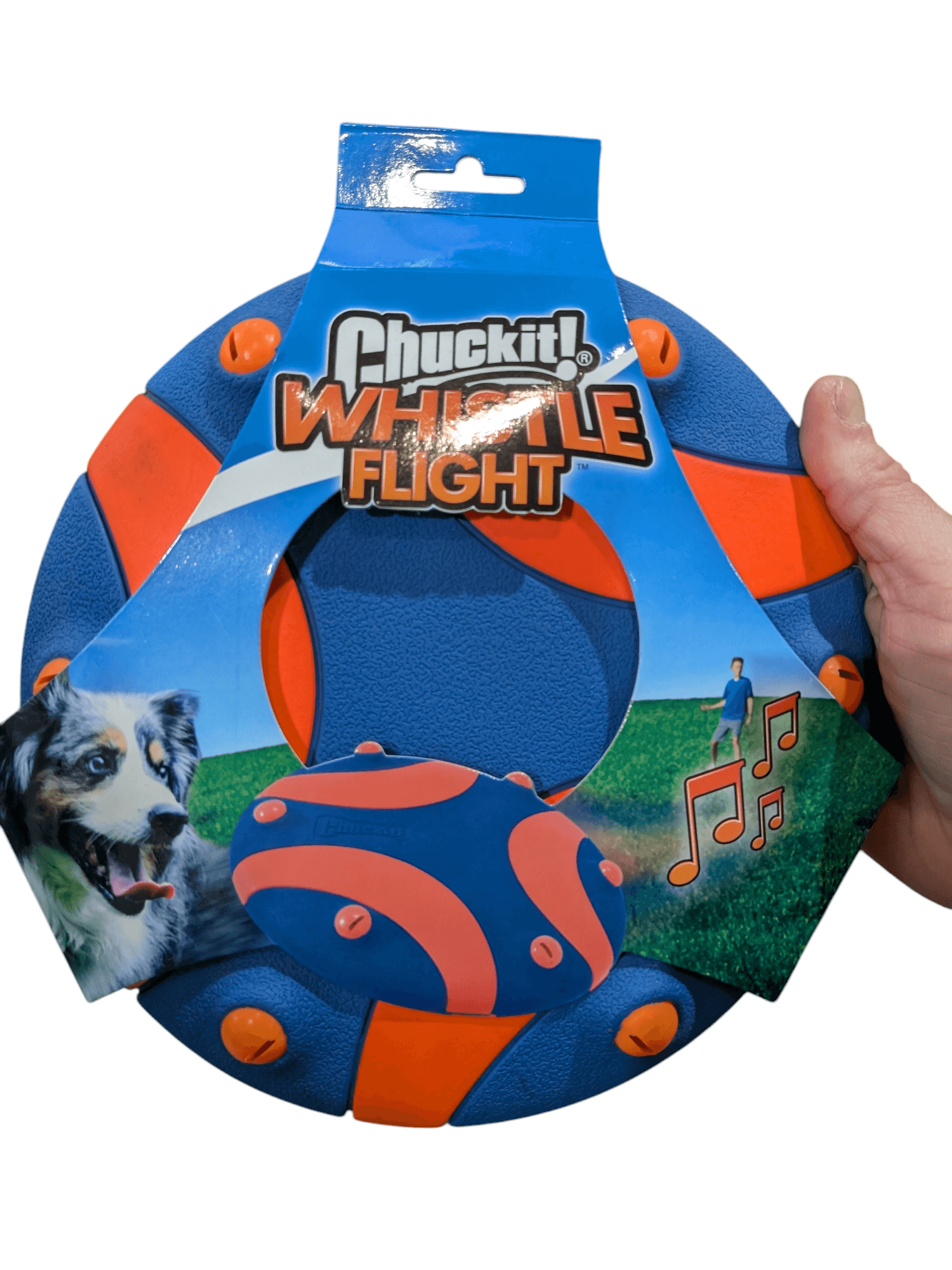 Chuckit Whistle Frisbee – Large frisbee with fun sound – For medium & large dogs