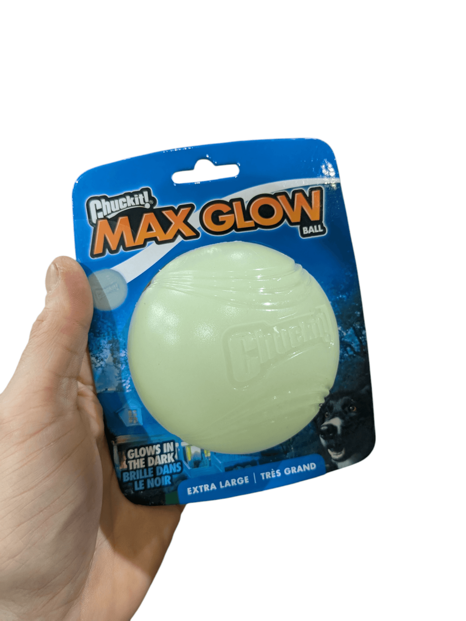 Chuckit Max Glow Ball Glow In The Dark – Luminous, nearly indestructible ball – various sizes