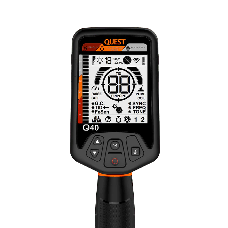 Quest Q40 Metal Detector with 11 x 9" Wide Scan TurboD Waterproof Search Coil - Image 3