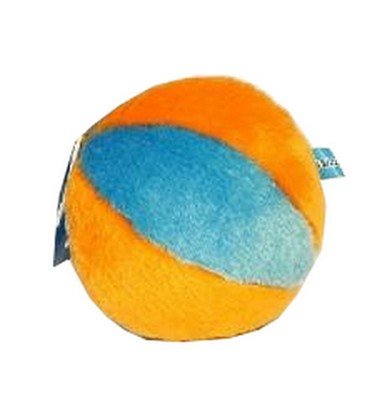 Yarro piłka pluszowa pomarańczowo-niebieska - miękka piłka z piszczałką - 12 cm - Image 1