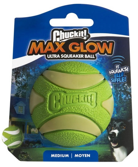 Chuckit! Max Glow Ultra Squeaker Ball Medium [43142] - Image 1
