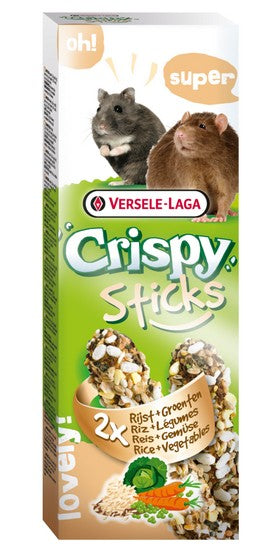 Versele-Laga Crispy Sticks Hamster & Rat Rice & Vegetables – kolby dla chomików i szczurów z ryżem i warzywami 110g