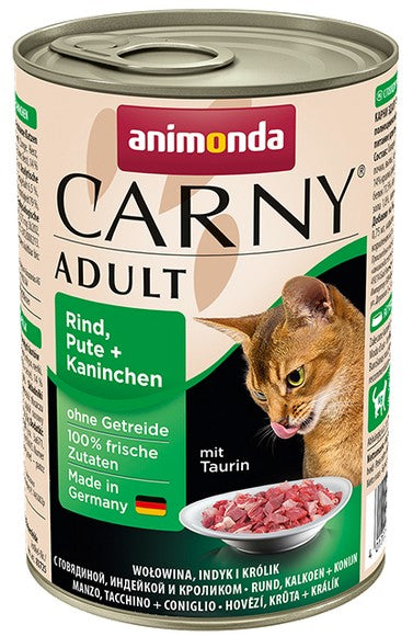 Animonda Carny Adult Wołowina, Indyk + Królik puszka 400g - Image 2