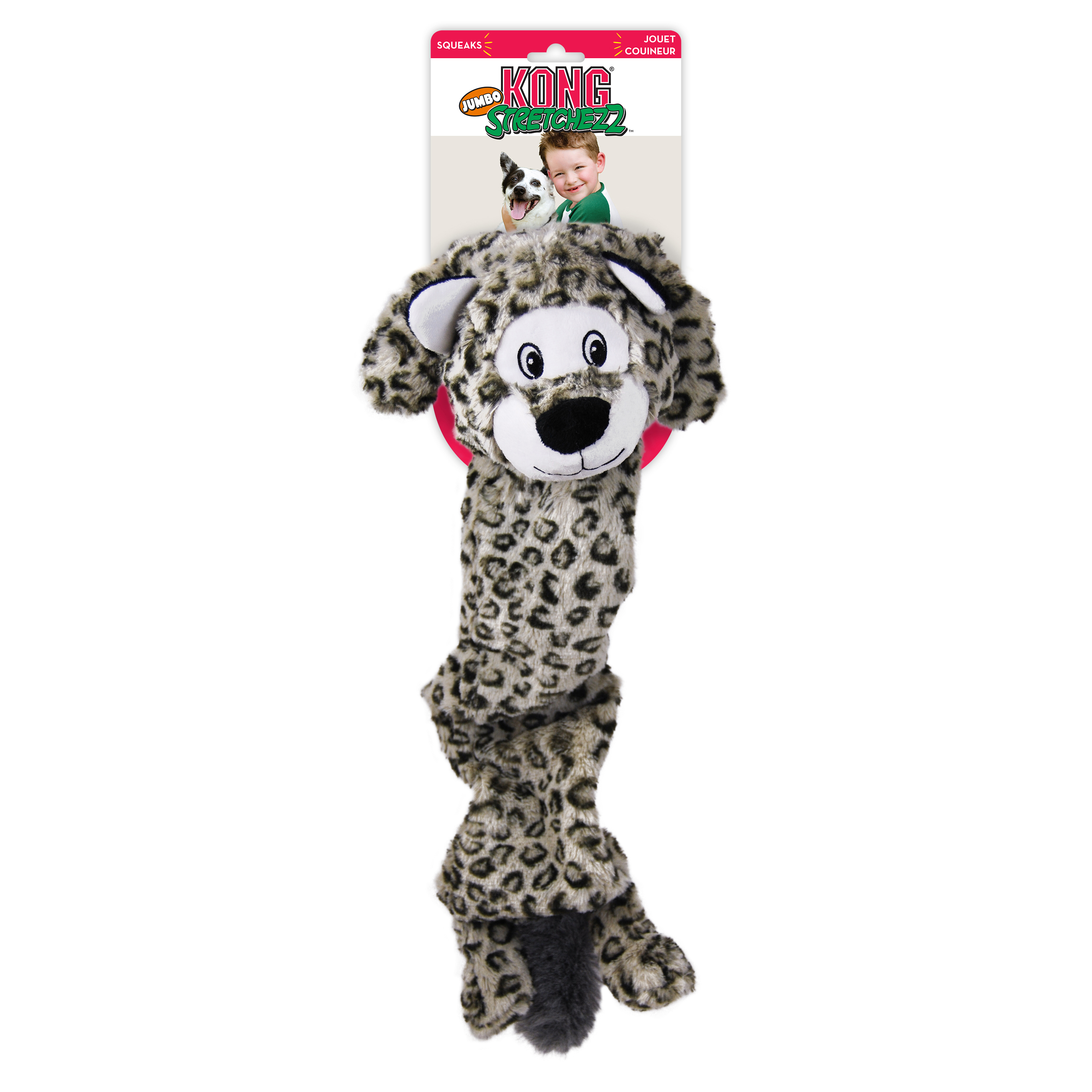 KONG Stretchezz Jumbo Snow Leopard - Image 1