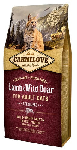 Carnilove Cat Lamb & Wild Boar Sterilised – jagnię i dzik 6kg