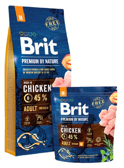 Brit Premium By Nature Adult M Medium 3kg - Image 1