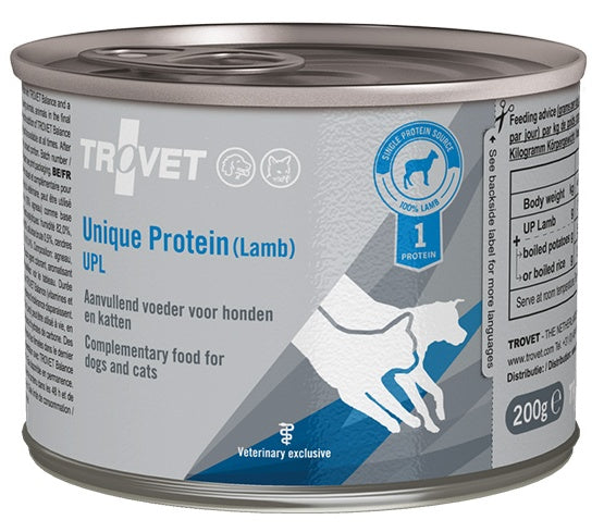 Trovet Unique Protein UPL Jagnięcina dla psa i kota puszka 200g - Image 1
