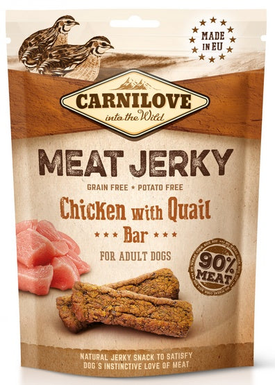 Carnilove Dog Jerky Chicken with Quail Bar – mięsny baton dla psa (90% mięsa) - Image 1
