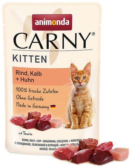 Animonda Carny Kitten Wołowina, Cielęcina + Kurczak saszetka 85g - Image 1