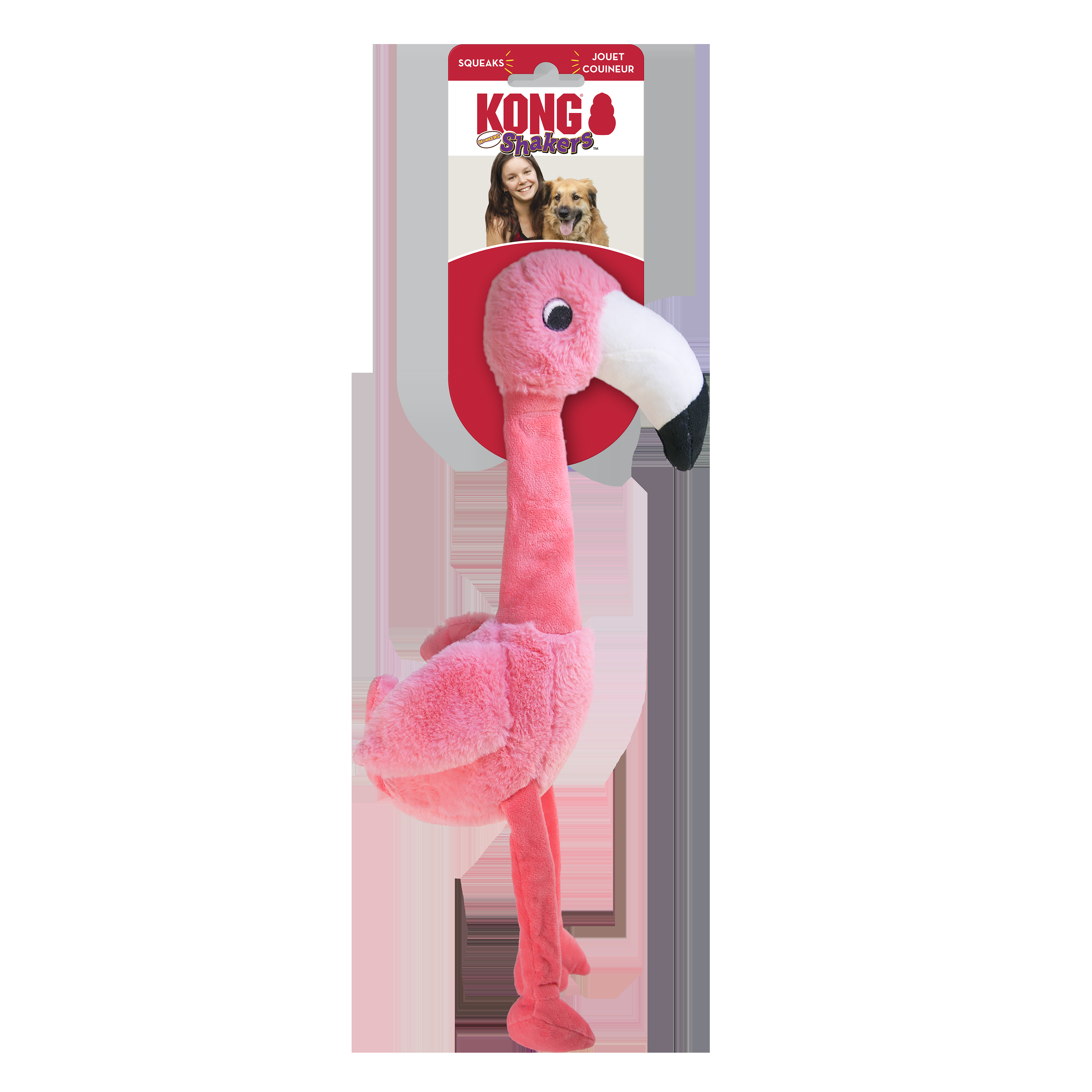 Kong Shakers Honkers Flamingo - With squeaker for extra fun - Image 2