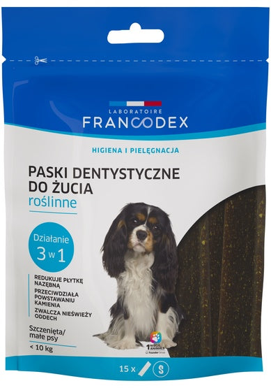Francodex paski Dental S 15 szt. 228 g - roślinne czyszczenie zębów w kształcie „Z” - Image 1