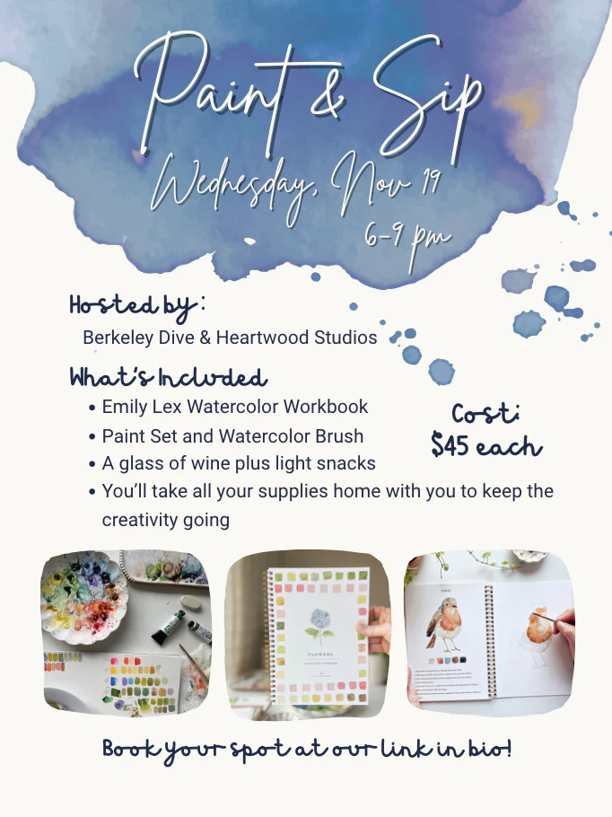 Paint & Sip: A Cozy Watercolor Evening at Berkeley Dive - Image 2
