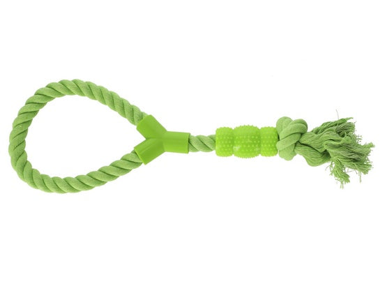 Dingo Zabawka dla psa - Sznur z gryzakiem Denta Fresh 41cm zielony - Image 1