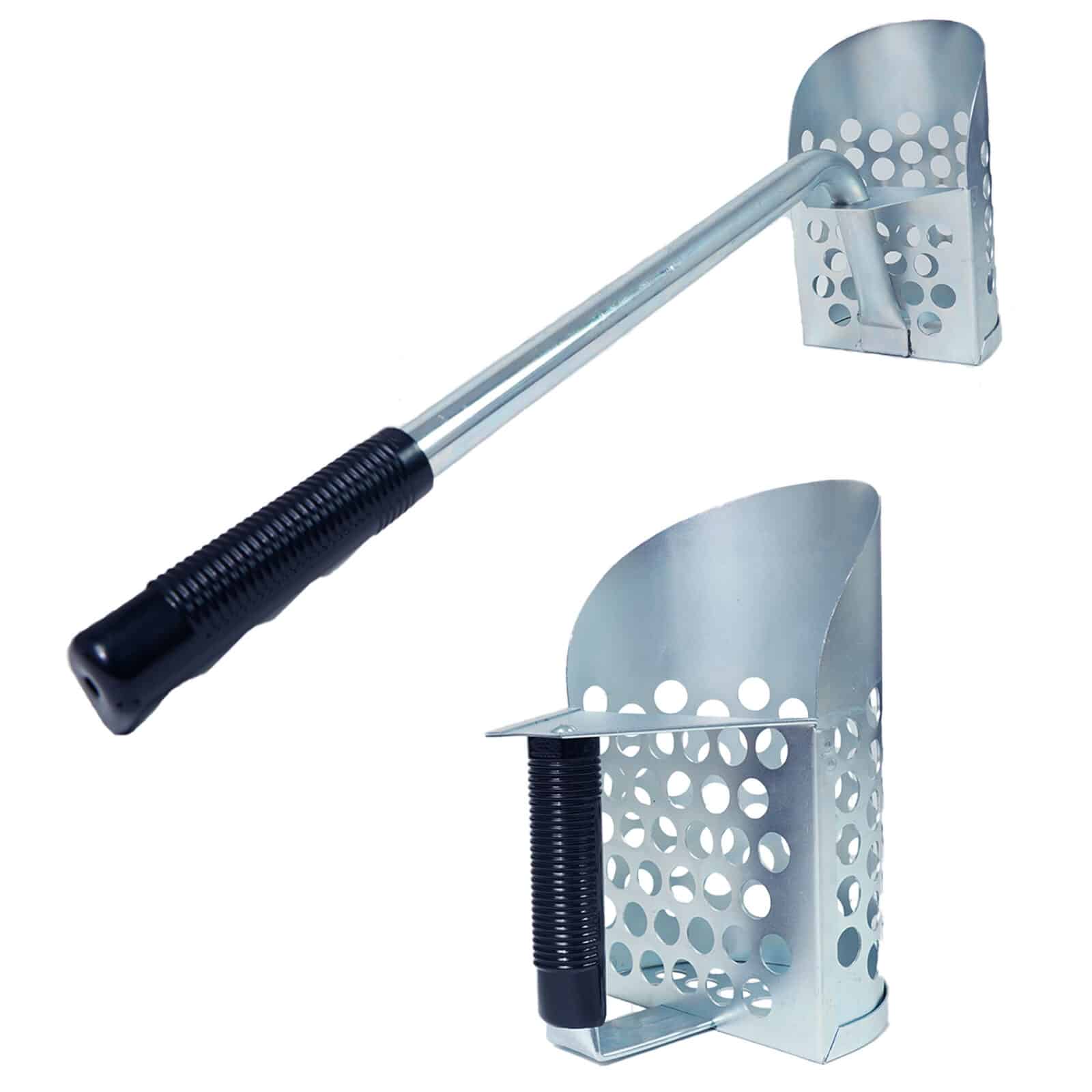 Dune Scoops Galvanized Metal Long Handle Sand Scoop and Heavy Duty Large Scoop for Metal Detecting, Shelling, Rock Hunting and More. - Image 1