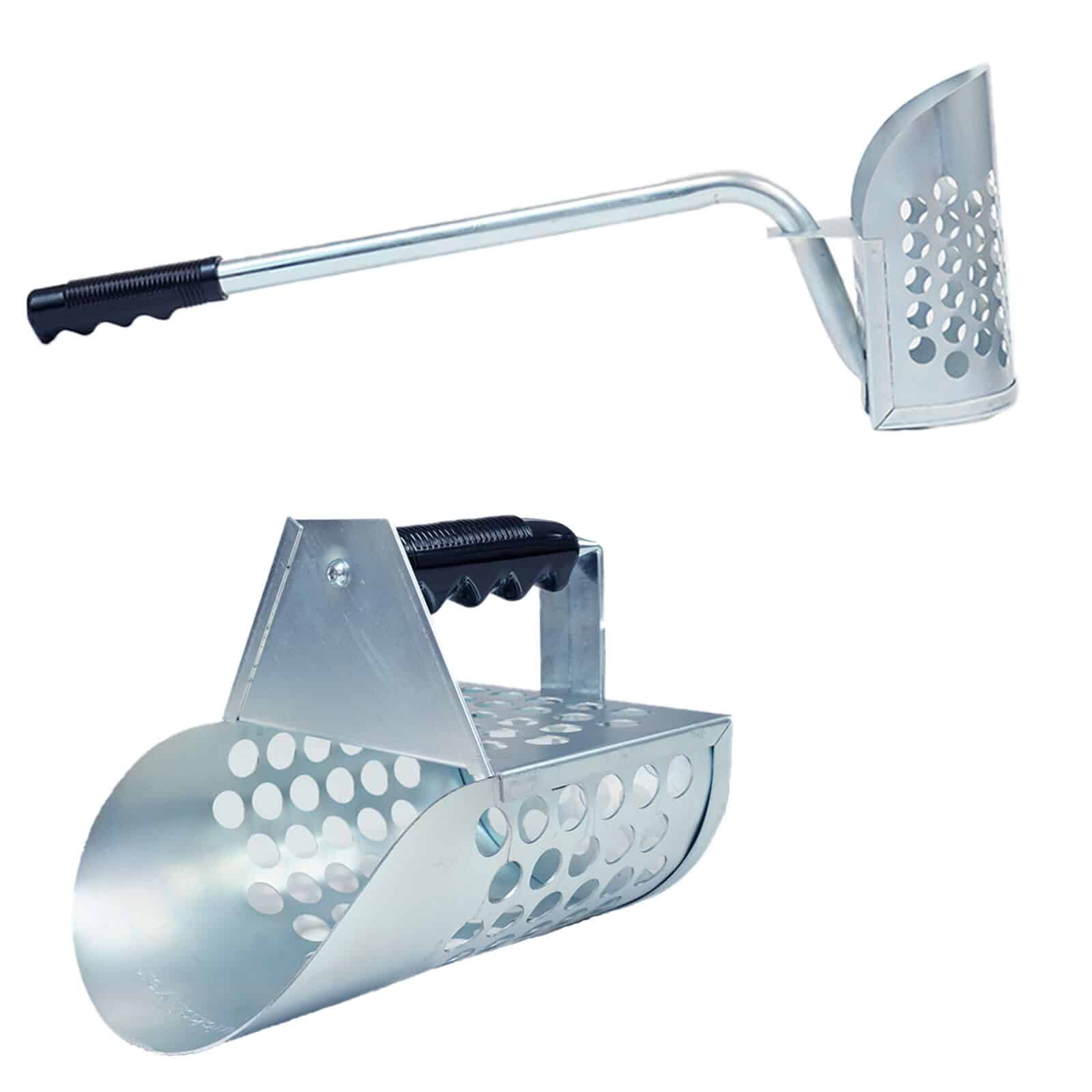 Dune Scoops Galvanized Metal Long Handle Sand Scoop and Heavy Duty Large Scoop for Metal Detecting, Shelling, Rock Hunting and More. - Image 2