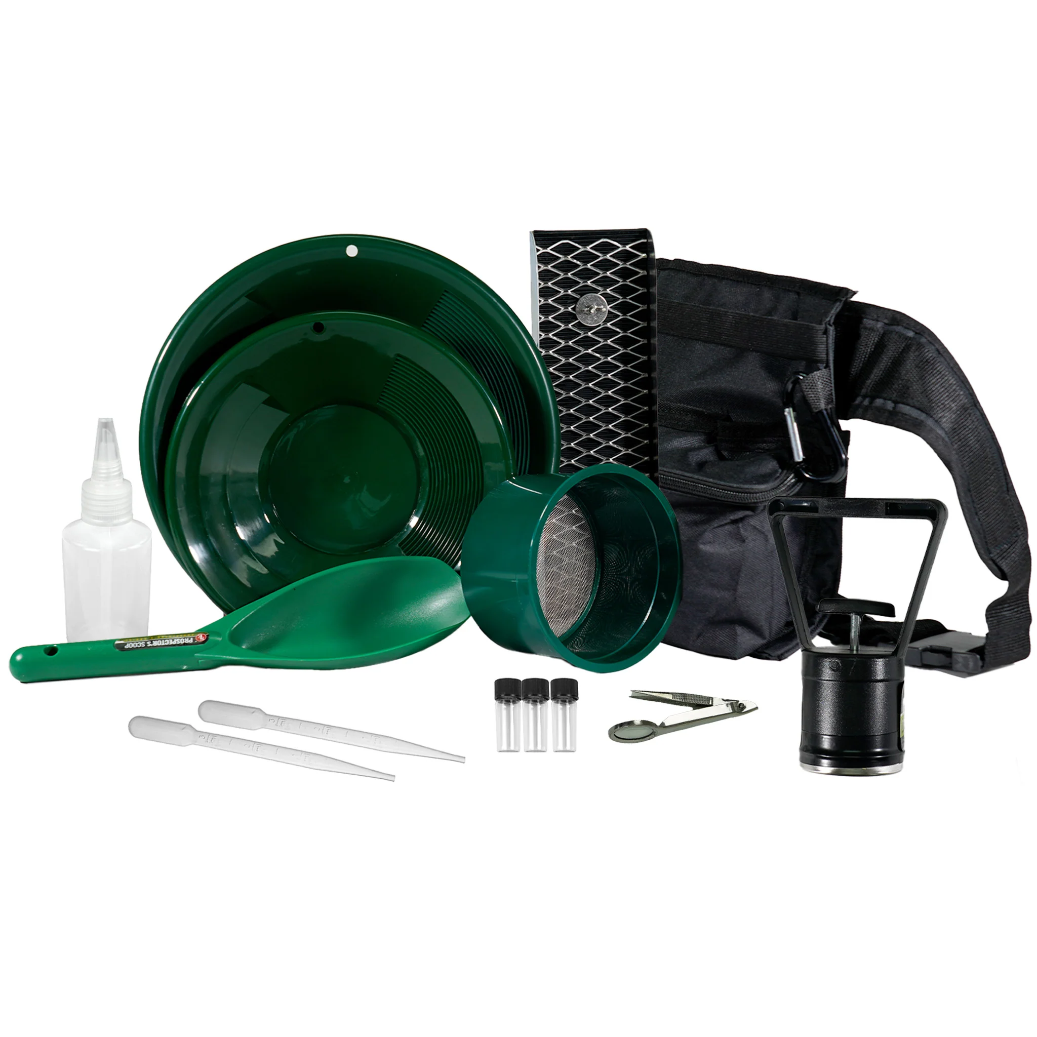 TerraX 14-Piece Gold Prospecting Kit with Aluminum Mini Sluice Box - Image 1