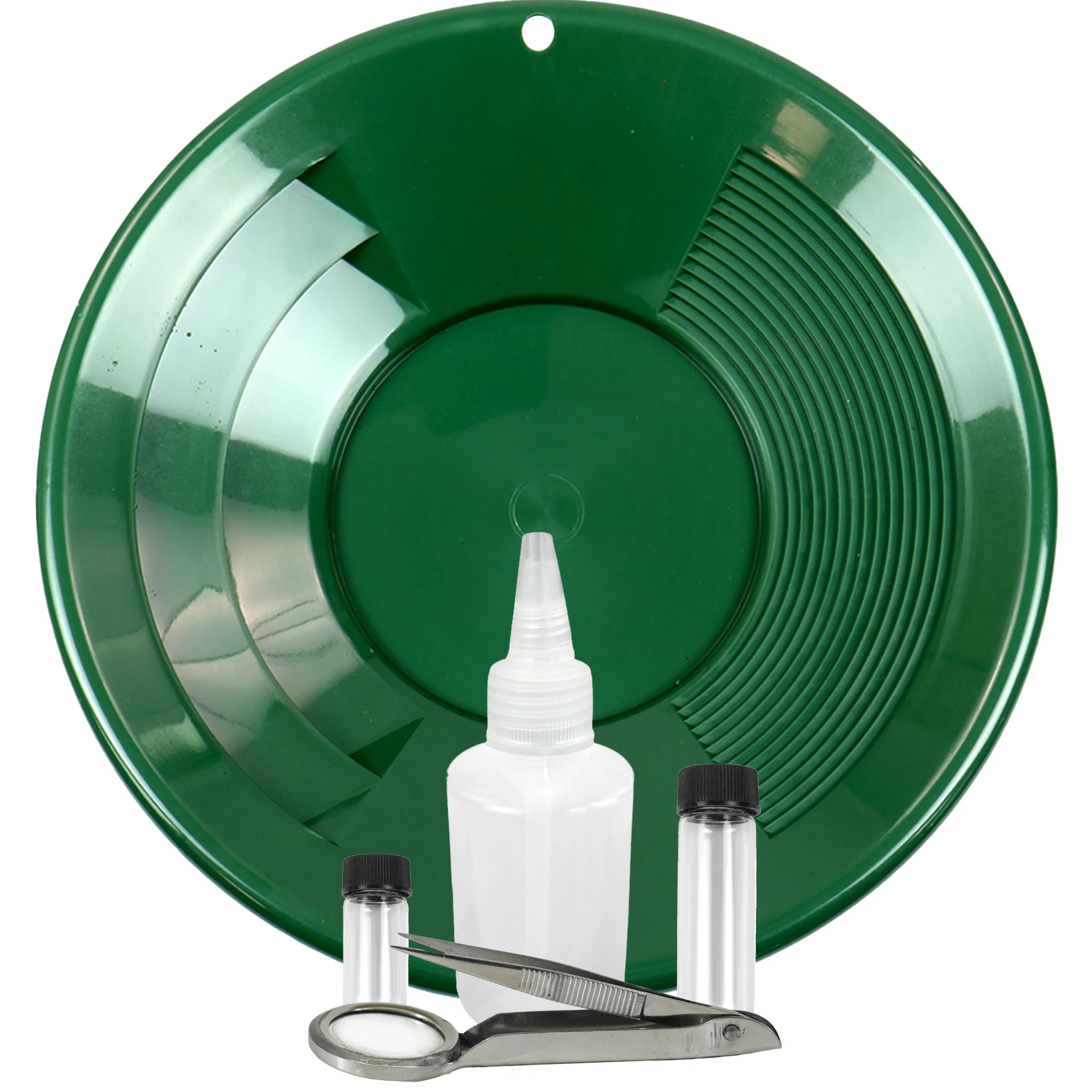 TerraX 5 Piece Gold Prospecting Kit - Pan, Vials, Snifter Bottle, and Prospecting Tweezers - Image 2