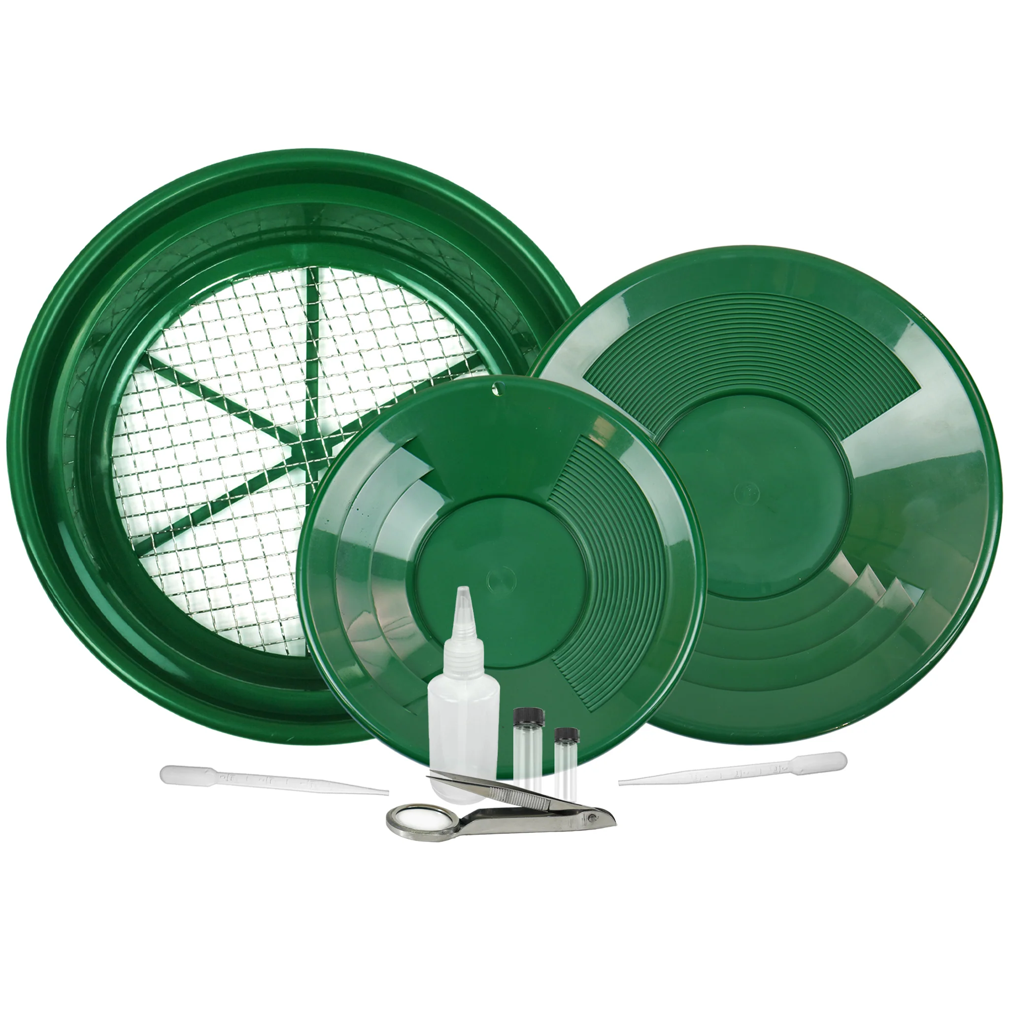 TerraX Gold Panning Kit – 14” & 10” Pans, 1/2” Classifier and Essential Accessories - Image 1