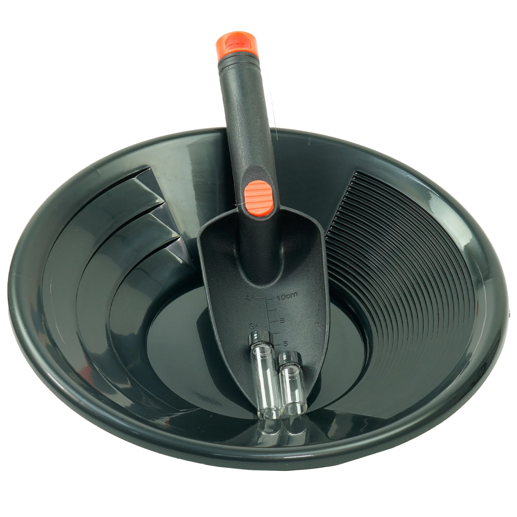 TerraX 4pc Dual Riffle Gold Pan Set for Gold Prospecting - Green, Blue, and Black - Image 2