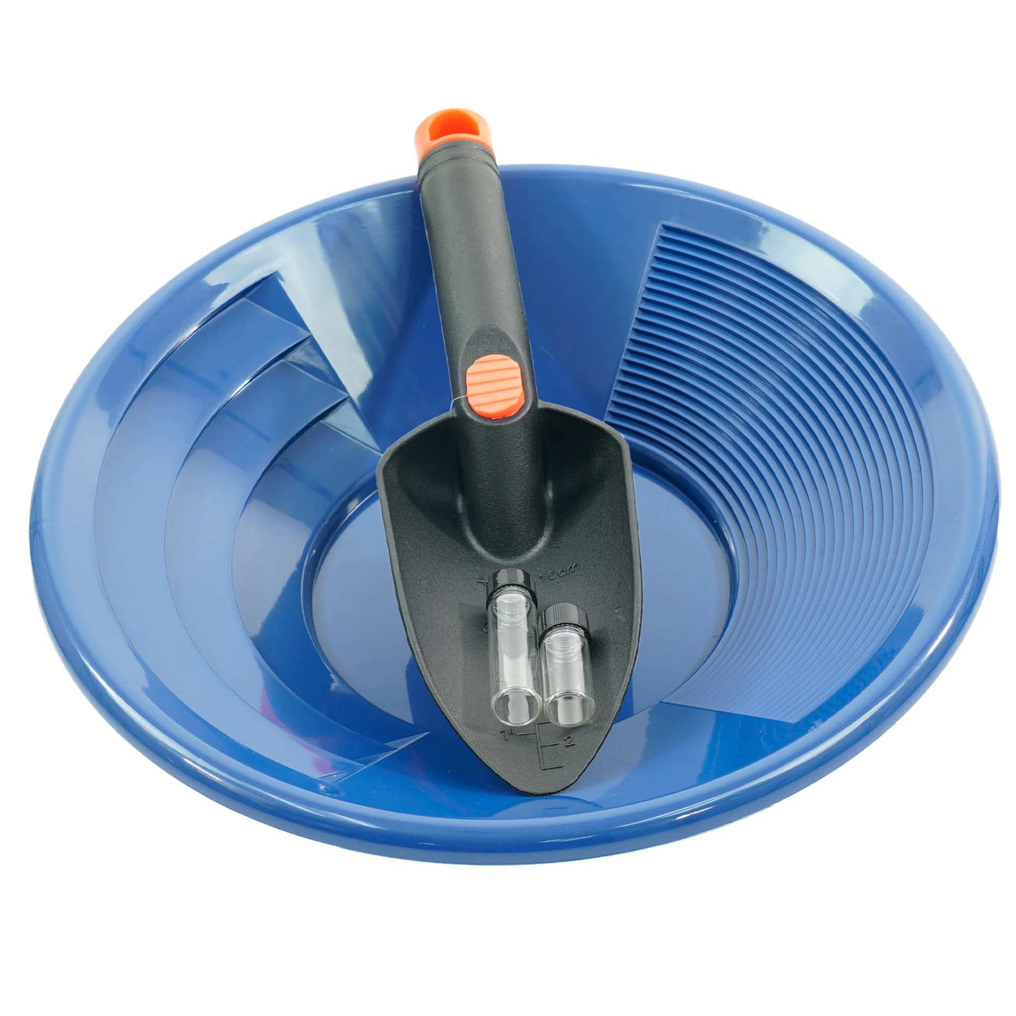 TerraX 4pc Dual Riffle Gold Pan Set for Gold Prospecting - Green, Blue, and Black - Image 1