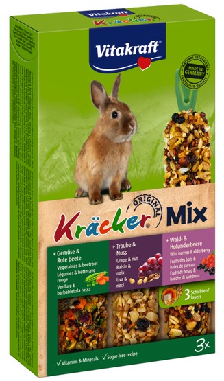 Vitakraft Kracker 3szt Królik Mix - Warzywa/Winogrona/Owoce leśne 168g [25227] - Image 1