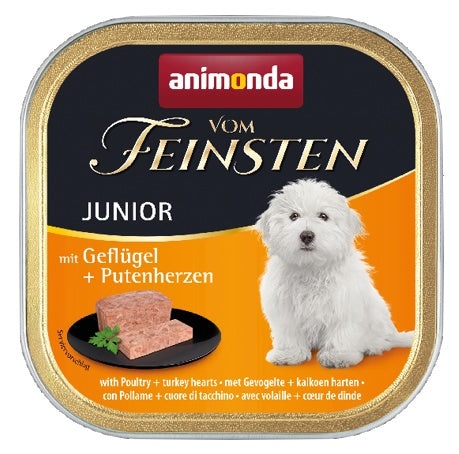 Animonda vom Feinsten Dog Junior Drób i Serca Indyka 150g - Image 1