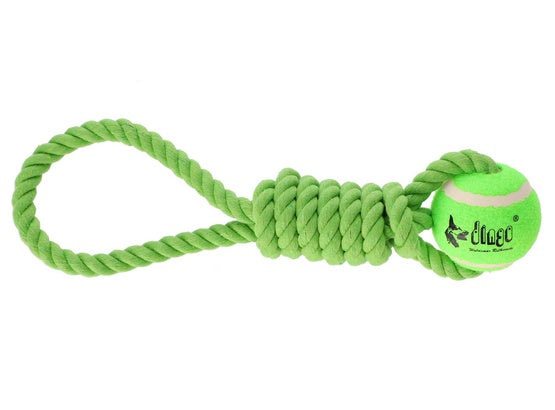 Dingo fresh - piłka tenisowa z plecionym uchwytem do aportu i przeciągania - 6,2 x 41 cm zielona - Image 1
