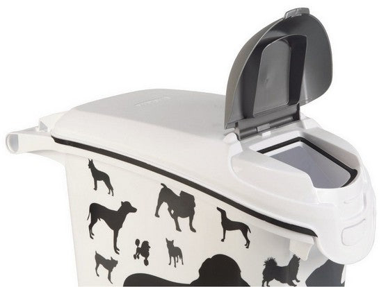 Curver Pet Life Pojemnik na psią karmę - białoczarny z psami 10kg - Image 3