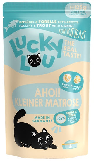 Lucky Lou Lifestage Kitten Drób i pstrąg saszetka 125g - Image 1