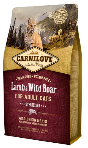 Carnilove Cat Lamb & Wild Boar Sterilised – jagnię i dzik 2kg