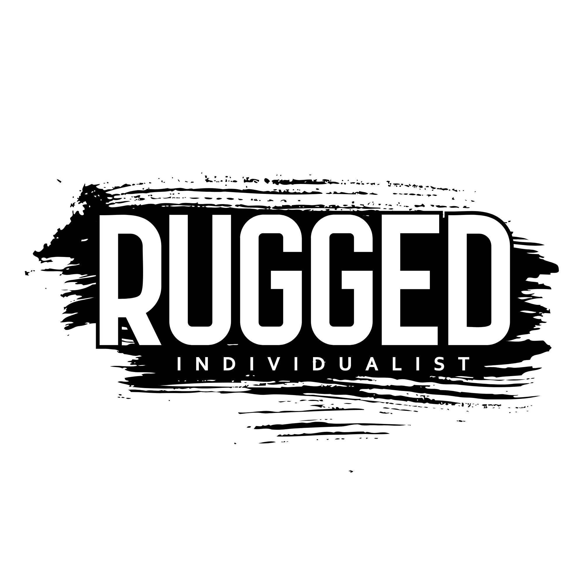 T-Shirt - Rugged Individualist Essential Tee – White with Black Print - Image 3