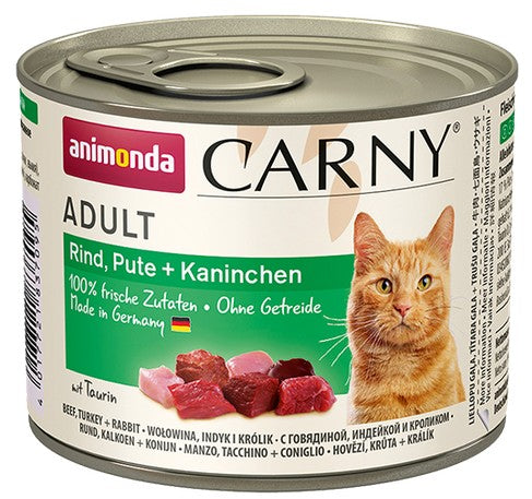 Animonda Carny Adult Wołowina, Indyk + Królik puszka 200g - Image 1