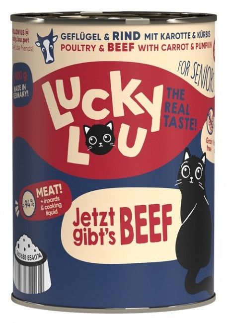 Lucky Lou Lifestage Senior Drób i wołowina puszka 400g - Image 1