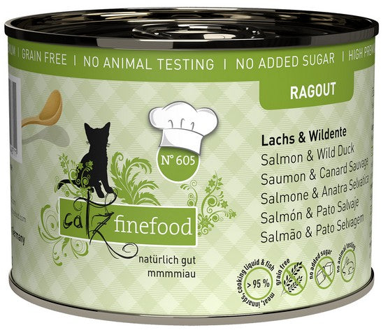 Catz Finefood Ragout N.605 Łosoś i Dzika Kaczka puszka 190g - Image 1