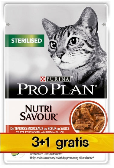 Purina Pro Plan Cat Sterilised wołowina saszetka 4x85g 3+1 gratis - Image 3