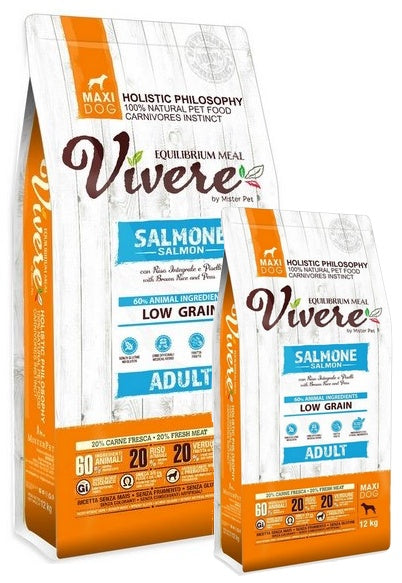 Vivere Maxi Adult Salmon – monobiałkowa receptura z łososiem dla dużych ras (zestaw 12+3 kg)