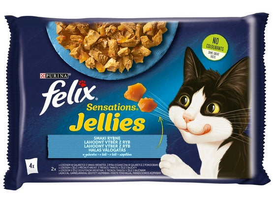 Felix Sensations ryba saszetki 4x85g – rybne kawałki w soczystej galaretce
