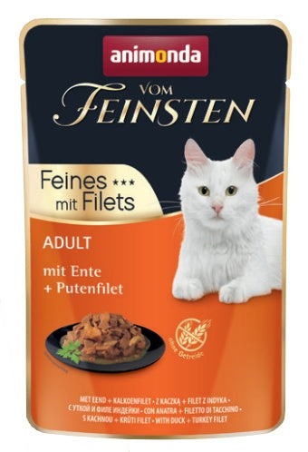 Animonda vom Feinsten cat adult kaczka + filet z indyka - delikatne kawałki w sosie - Image 1