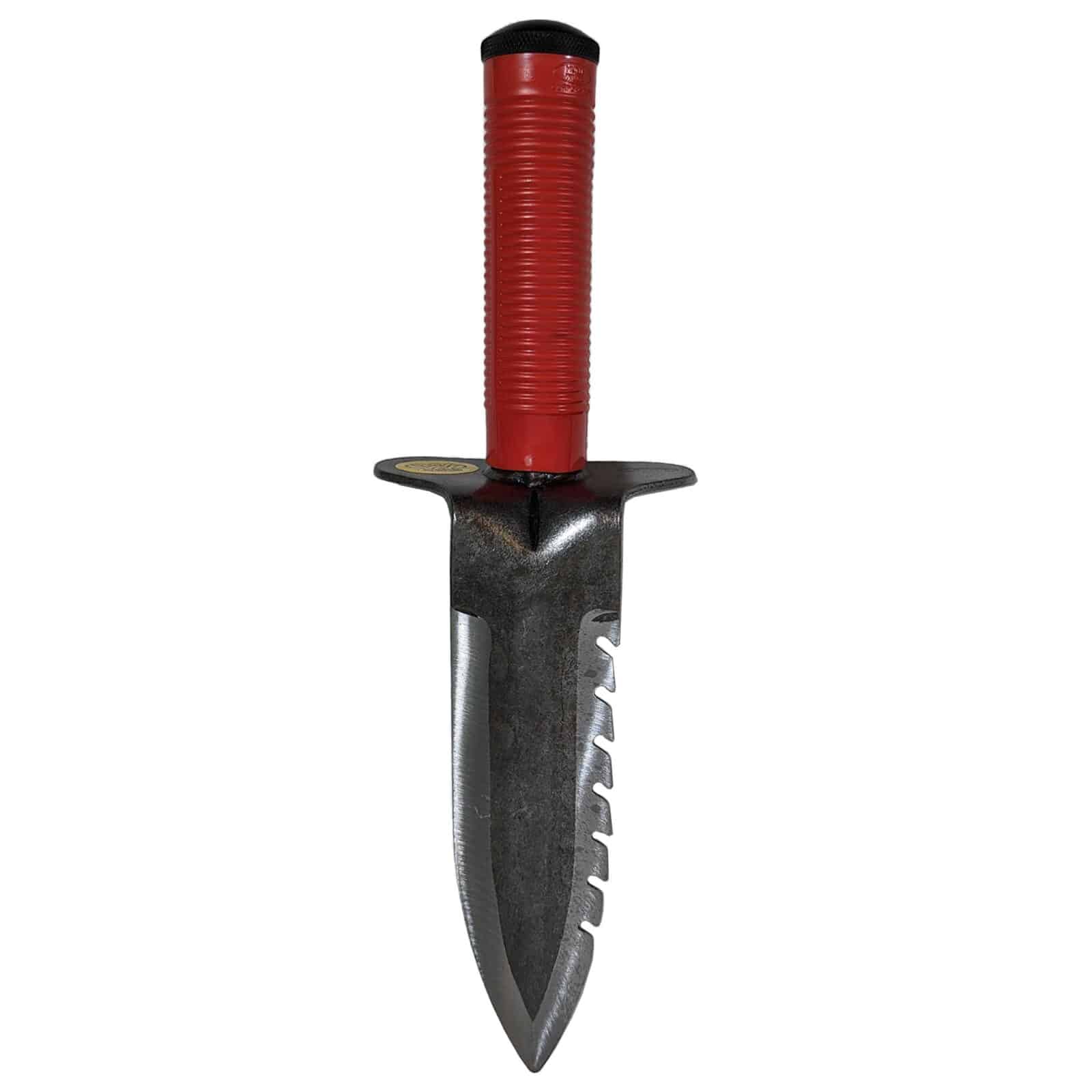 Lesche Model 76 Right Serrated Digging Tool w/ Hollow Handle, Screw on Cap, and Belt Sheath - Image 2