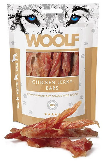 Woolf Chicken Jerky Bars 100g - Image 1
