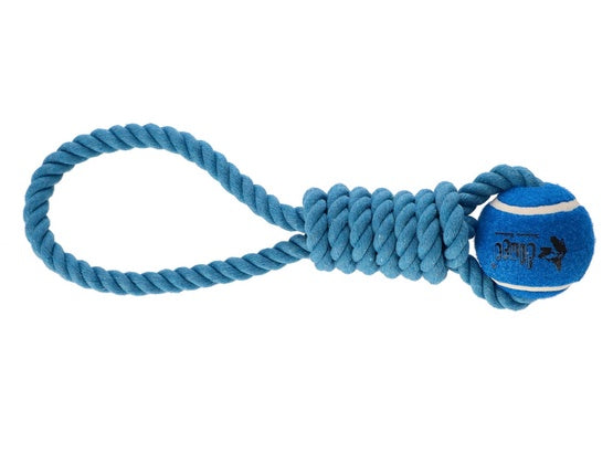 Dingo fresh - piłka tenisowa ze sznurem do szarpania i aportu - 6,2 x 41 cm niebieska - Image 1