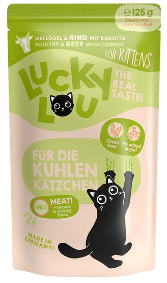 Lucky Lou Lifestage Kitten Drób i wołowina saszetka 125g - Image 1
